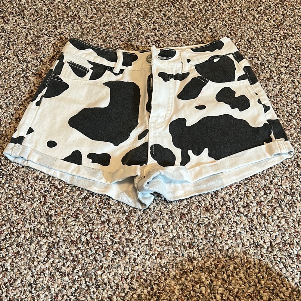 Cow print shorts